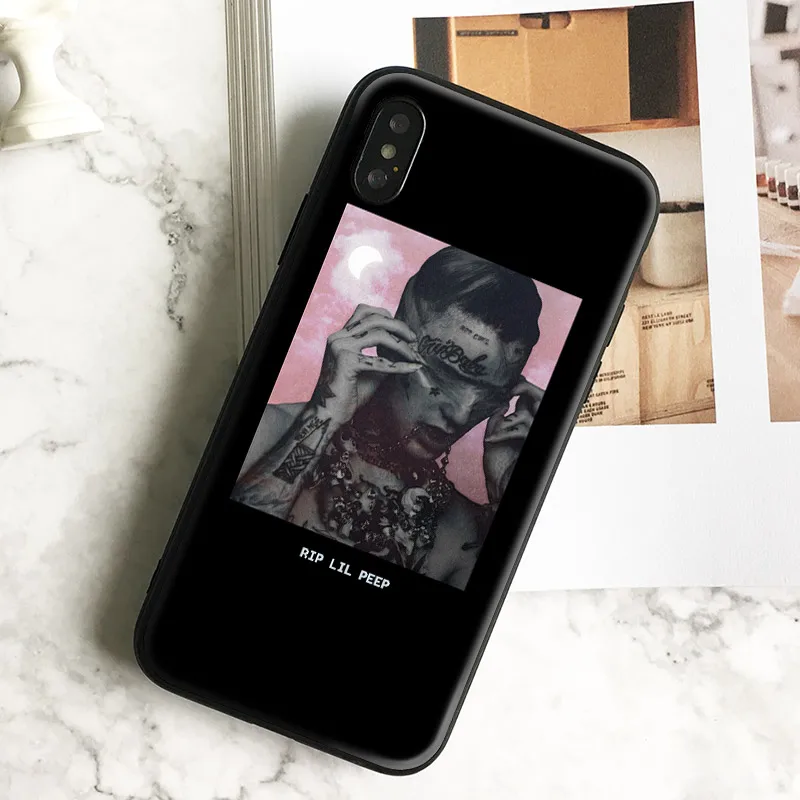 Lil peep Rapper Coque Black TPU Soft Silicone Phone Case