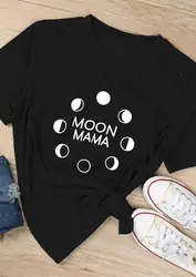 Sunfiz YF Moon Mama футболка женская мода гранж Топы в готическом стиле Забавный Графический винтажные безрукавки Camisetas Harajuku хлопок гот арт