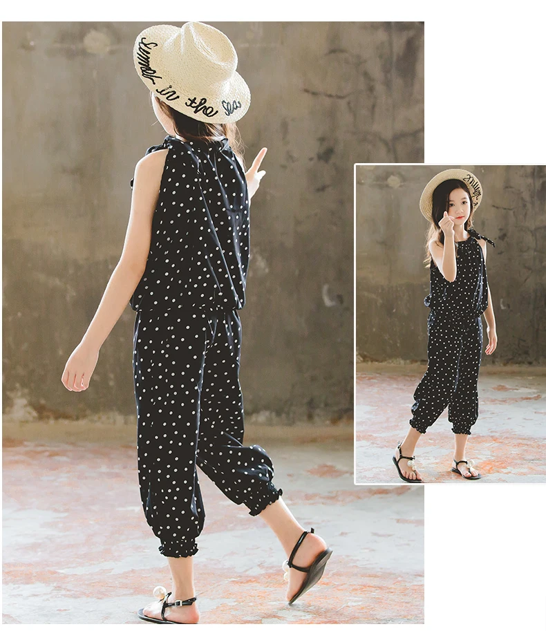 2019 Summer Polka Dot Girls Clothes Set_11