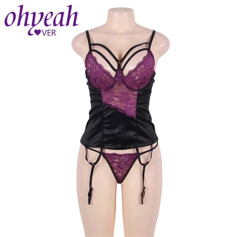 Женское сексуальное нижнее белье Ohyeahlover эротическое размера плюс фиолетовое