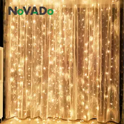 NOVADO 4,5 м x 3 м 304 светодиодный домашний открытый рождественские праздничные огоньки декоративные свадебные струнные гирлянды полосы
