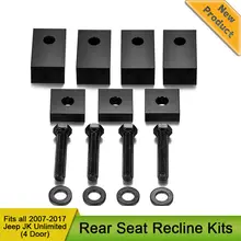 Nero Alluminio Posteriore Sedile Reclinabile Kit con Bulloni e Rondelle per Jeep Wrangler JK JKU Unlimited Rubicon Sahara X Sport interni
