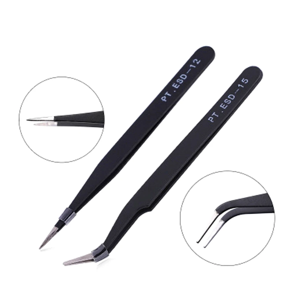 

2pc/lot Black Straight + Curved Nail Art False Fake Eye Lashes Eyelash Extension Tweezers Nippers Pointed Clip Nail Art Tool