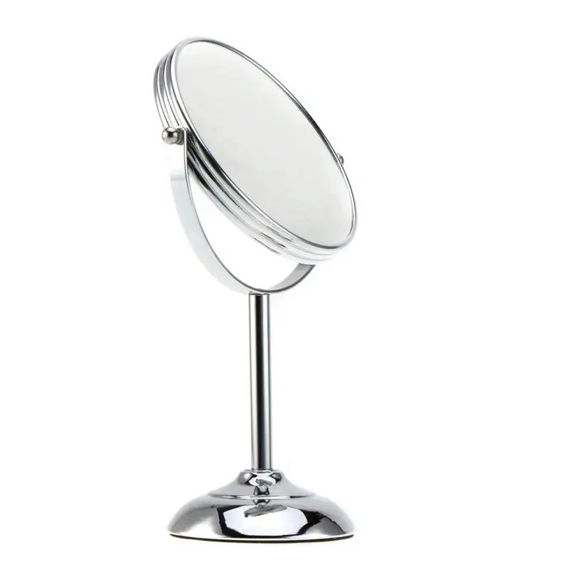 6 дюймов зеркало с подсветкой для макияжа с клиновидным круглым двусторонний с пинетками; 10x увеличение