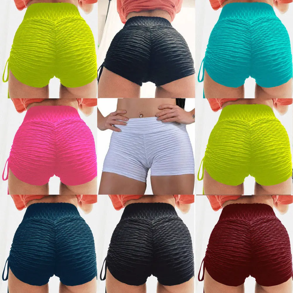 

Women Sexy Scrunch Gym Shorts Bandage Workout Yoga Shorts Jacquard Weave Dry Fit Short Sport Femme Breathable Athletic Shorts