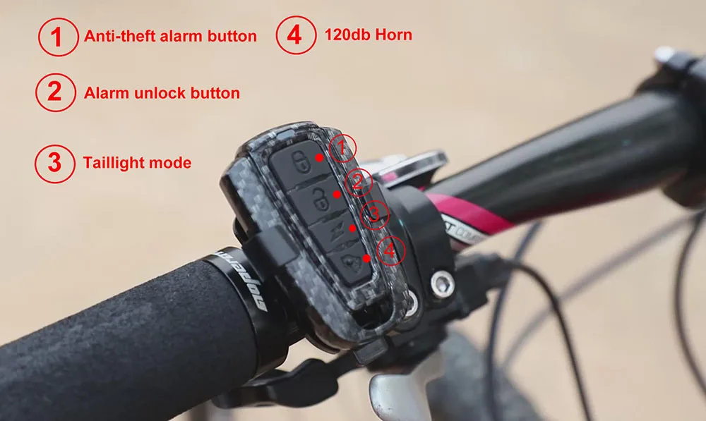 Cheap Smart Remote Alarm Bike Taillight 3mode IP65 bicycle Horn speaker USB rechargeable Cycling light bike Accessories 3
