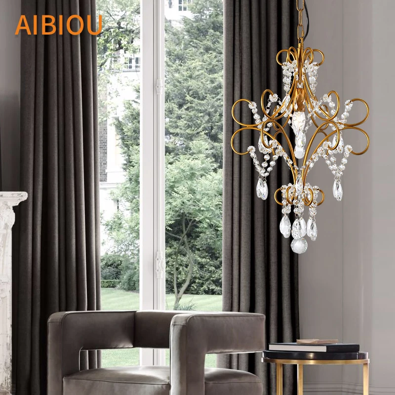 

AIBIOU Modern Led Chandelier With Metal Lamp Body For Dining Room Luxury Crystal Chandeliers Luminaire Indoor Lighting Fixture