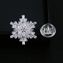 CINDY XIANG, broches flocons de neige en zircone cubique, broches en cuivre à la mode pour femmes et hommes, bijoux de mariage, accessoires de luxe