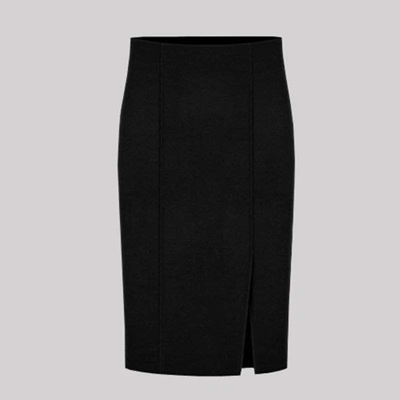 Женская трикотажная юбка карандаш из хлопка и шерсти до колена|fashion pencil skirt|pencil