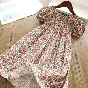 

summer girls flower dress korean long hollow out back fashion baby frock wedding kids dresses children clothing holiday school