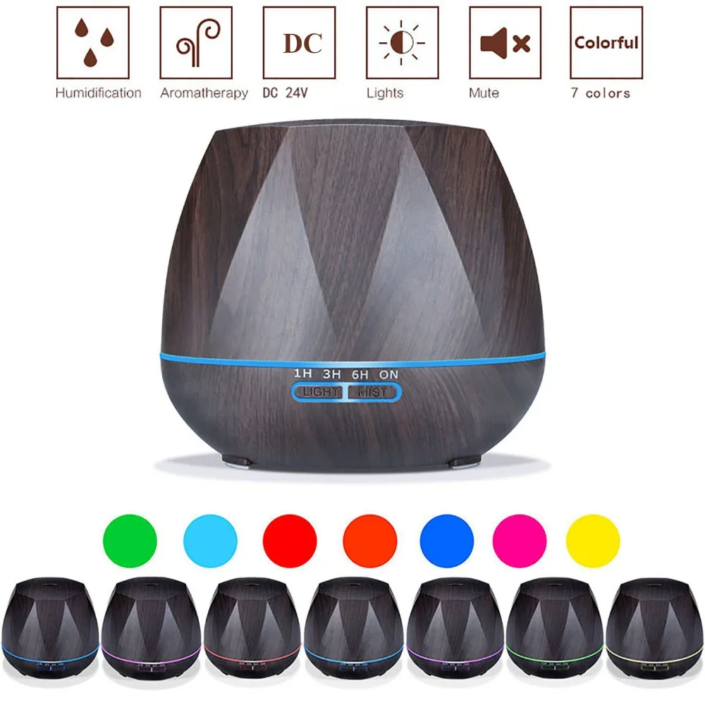 

Remote Control 550ML Ultrasonic Air Aroma Humidifier With 7 Color Lights Electric Aromatherapy Essential Oil Aroma Diffuse