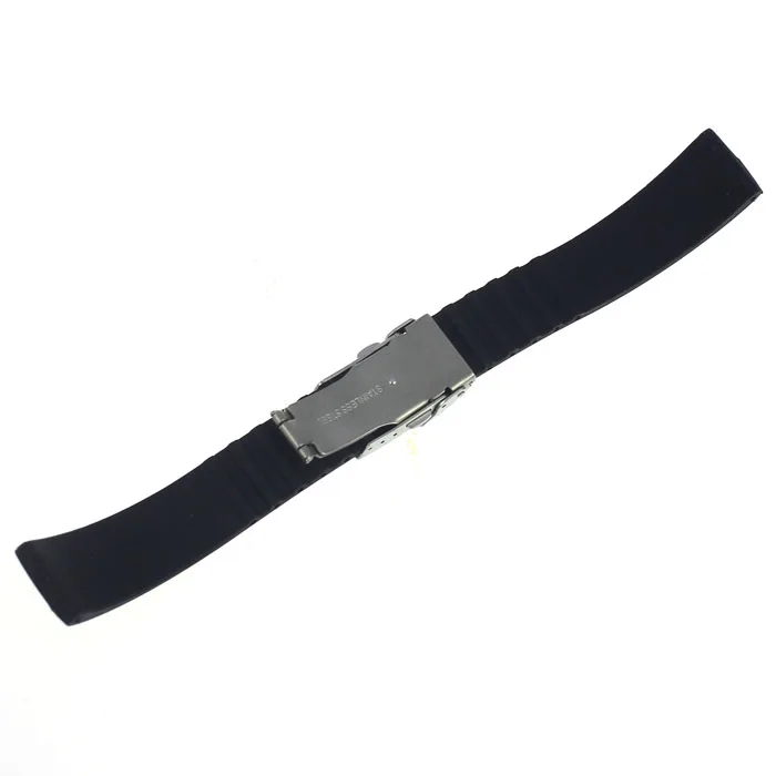 Дизайн, Черный силиконовый резиновый ремешок для часов, ремешок с пряжкой, водонепроницаемый 18 мм~ 24 мм F17