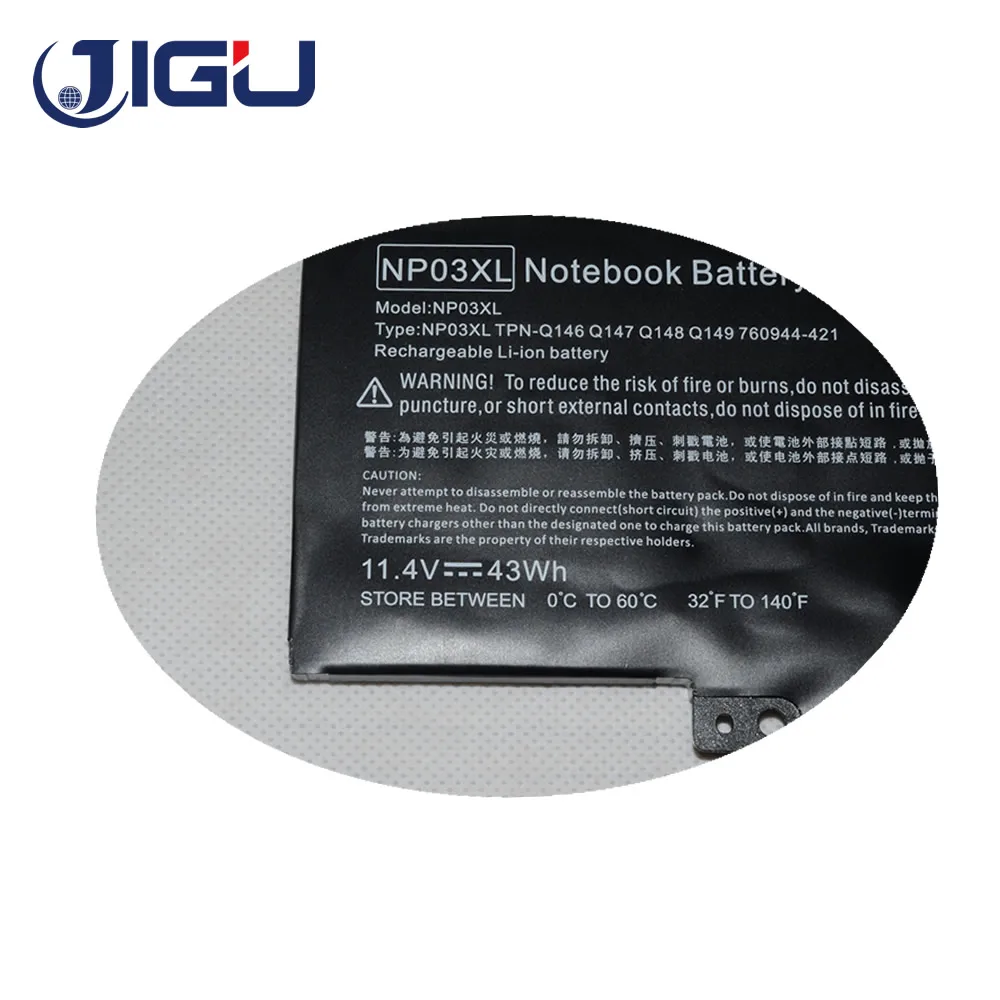 JIGU 3CELLS Laptop Battery HSTNN-LB6L NP03XL TPN-Q146 Q147 Q148 Q149 For HP For ENVY 15-U 15-U010DX