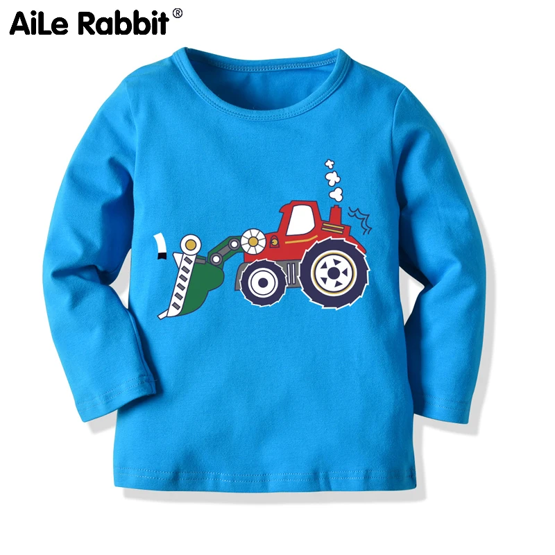 

2019 long sleeve T-shirt cuhk children excavator render unlined upper garment to the spring and autumn period and the base