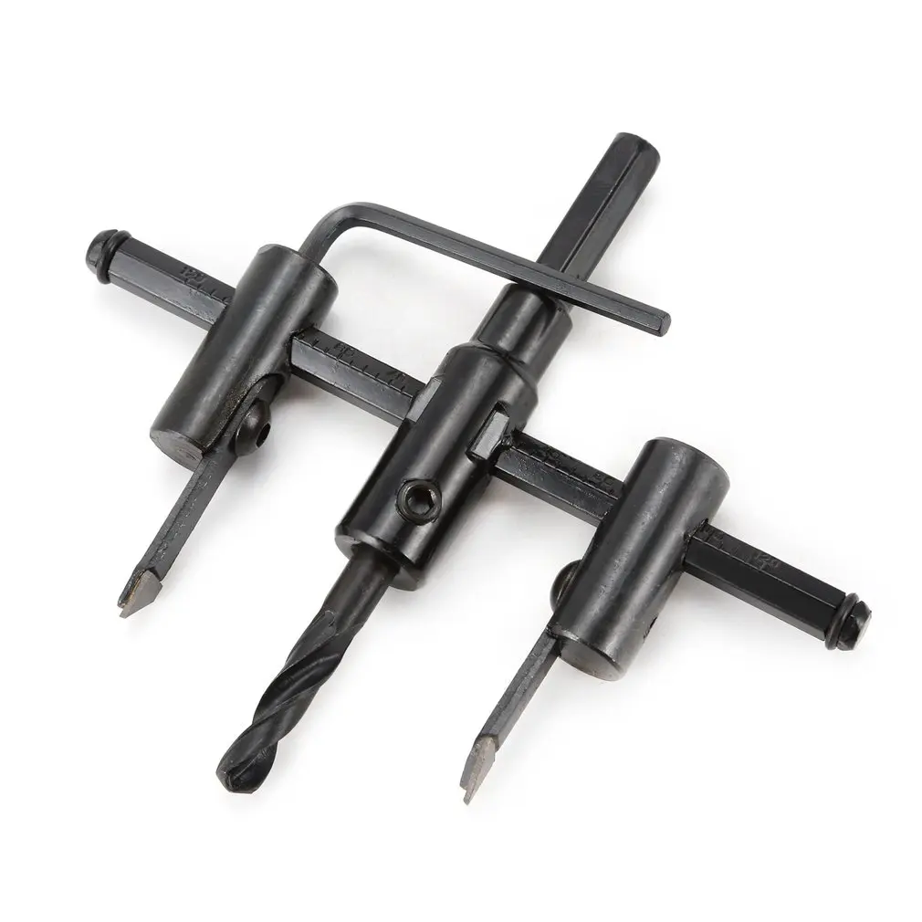 

30-120MM Adjustable Circle Cutter Aircraft Type Opener Alloy Blade Woodworking Bit Reaming Drill Gypsum Board Lamp Drill Bit