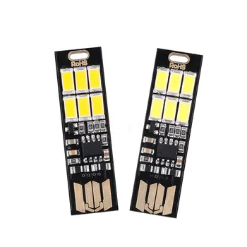 

Portable Mini Pocket Card USB Power 6 LED Keychain Night Light 1W 5V Touch Dimmer Warm/Cold Light for Power Bank Computer Laptop