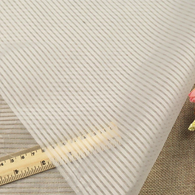 Натуральная белая черная марля тонкая полосатая органза Текстиль Ткань