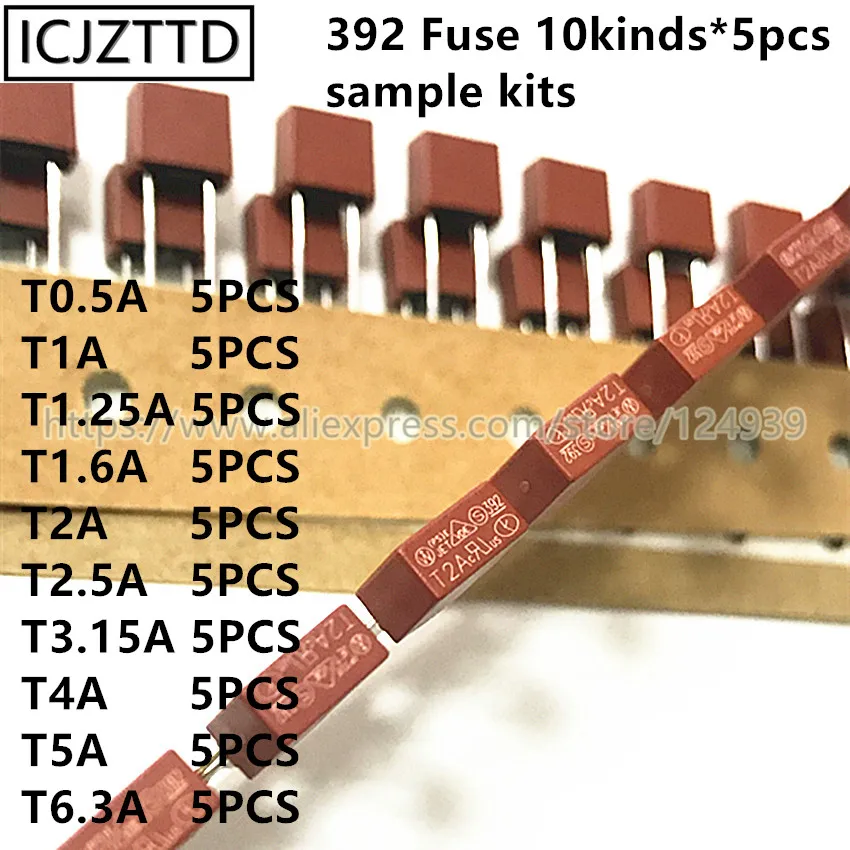 

10 видов * 5 шт. = 50 шт. квадратный пластиковый плавкий предохранитель 392 250 А 500мА 1A 1.25A 1.6A 2A 2.5A 3.15A 4A 5A 6.3A в ЖК-телевизоров плата питания предохранитель