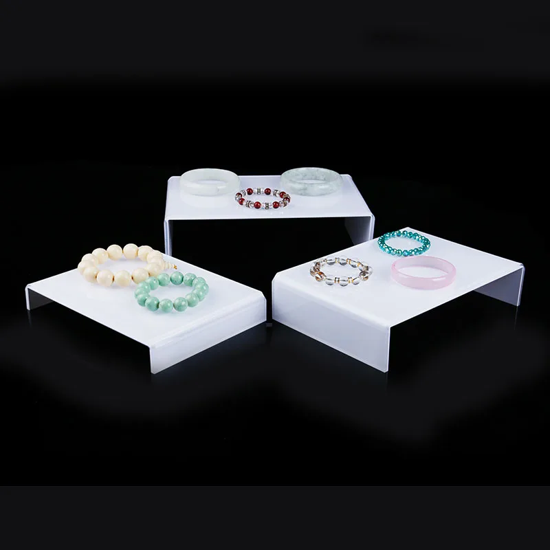 1 Set of 3pcs White Acrylic Display Riser Jewelry Showcase Display
