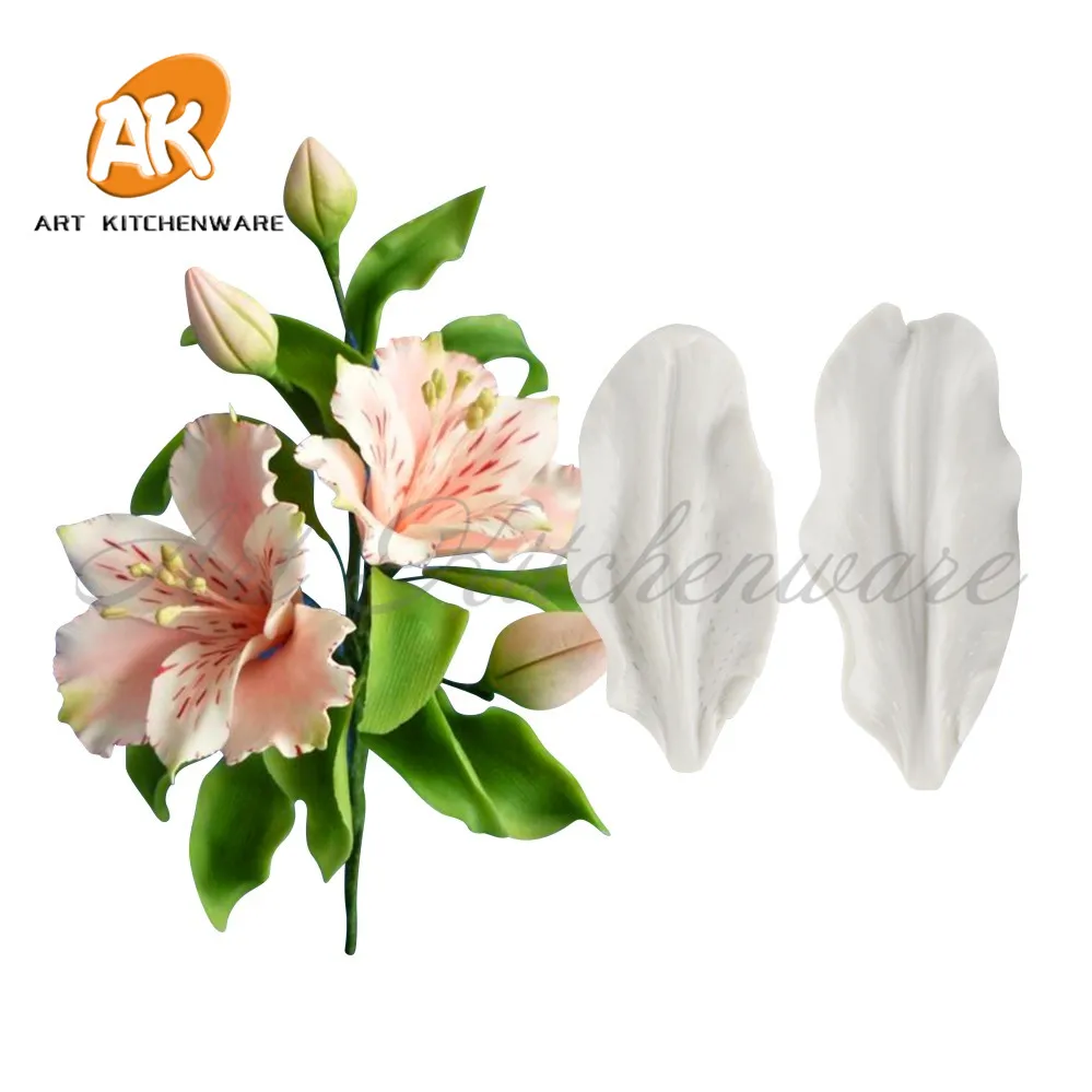 

2pcs New Lily Veiner Mold Impression Leaf Mold Silicone Mold Cake Decorating Fondant Sugarcraft Cake Mold Kitchenware