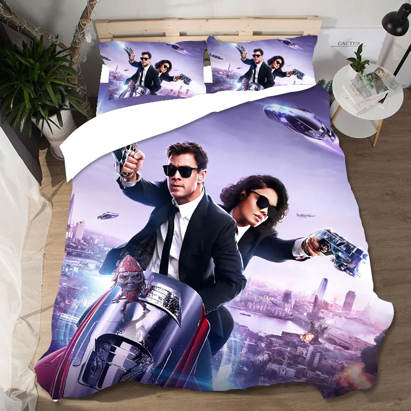 

Beddingsheet MIB 3D Bedding Sets Home Textile Single Queen King Size Bedding Set Duvet Cover Bed Sheets Pillowcases Bed Linen