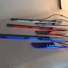 EOsuns светодиодный движущийся дверной Потертость Nerf баров и ходовых досок дверные подоконники световые накладки для Skoda Fabia Octavia superb rapid