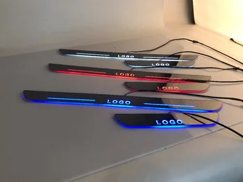 Osmrk led移動ドアスカッフプレートポイントでnerfバー & ランニングボードドア敷居光オーバーレイフィアット、トップ品質