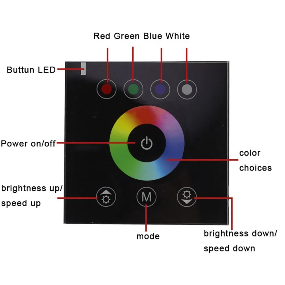 DIY домашнее освещение RGB светодиодный сенсорный переключатель панель контроллер светодиодный диммер для DC12V Светодиодный свет