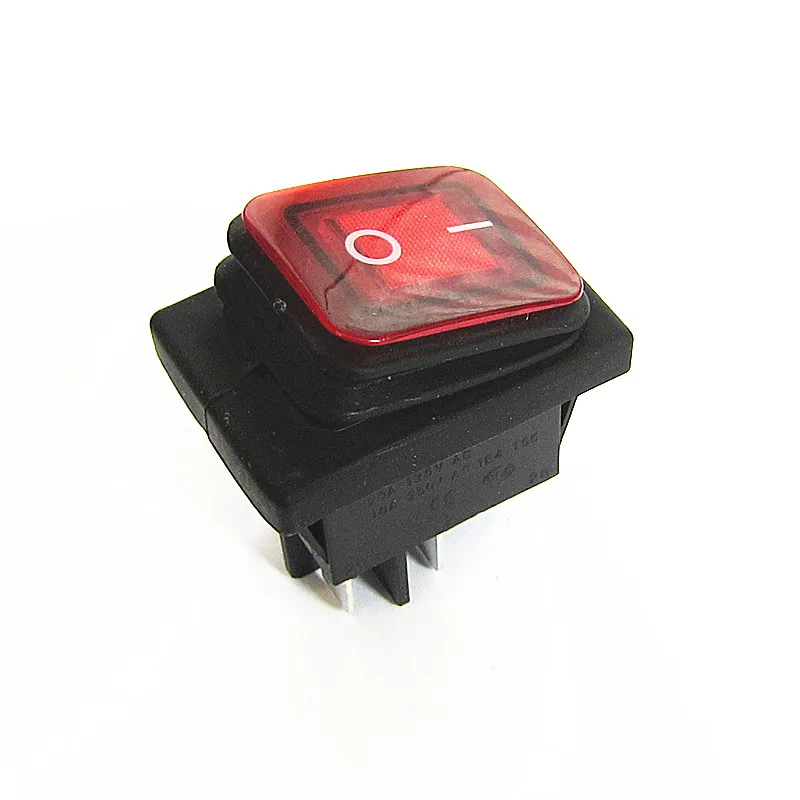 

Waterproof Ship Type Switch KCD2 KCD4 4 Foot Red Lamp Four Foot Warping Switch Big Silver Contact Copper Foot