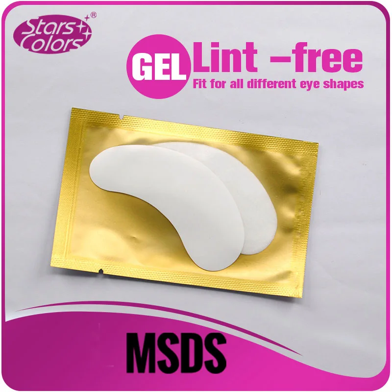 

Top popular 200 pairs/box Eye pads for eyelash extension Lint free eye gel patches gold packing odorless Sticker Make Up Tools