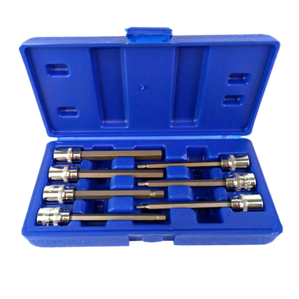 

Hex Socket Set 7pcs Extra Long Reach 3/8'' Drive Allen Key Bits Screwdriver Allen Key Car Garage Tool