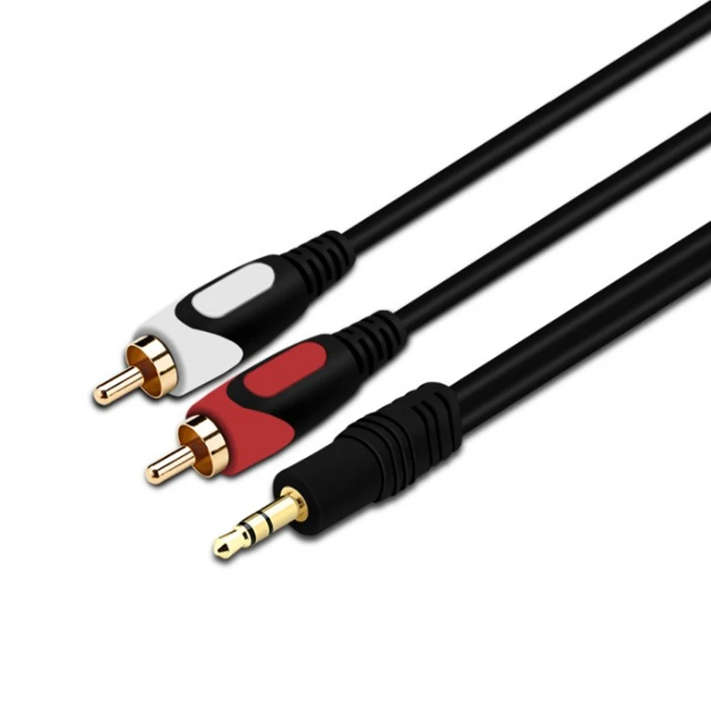Trumsoon 3.5mm Gold Plated Jack to 2RCA AUX Cord RCA Audio Cable for Laptop MP3 DVD Speaker