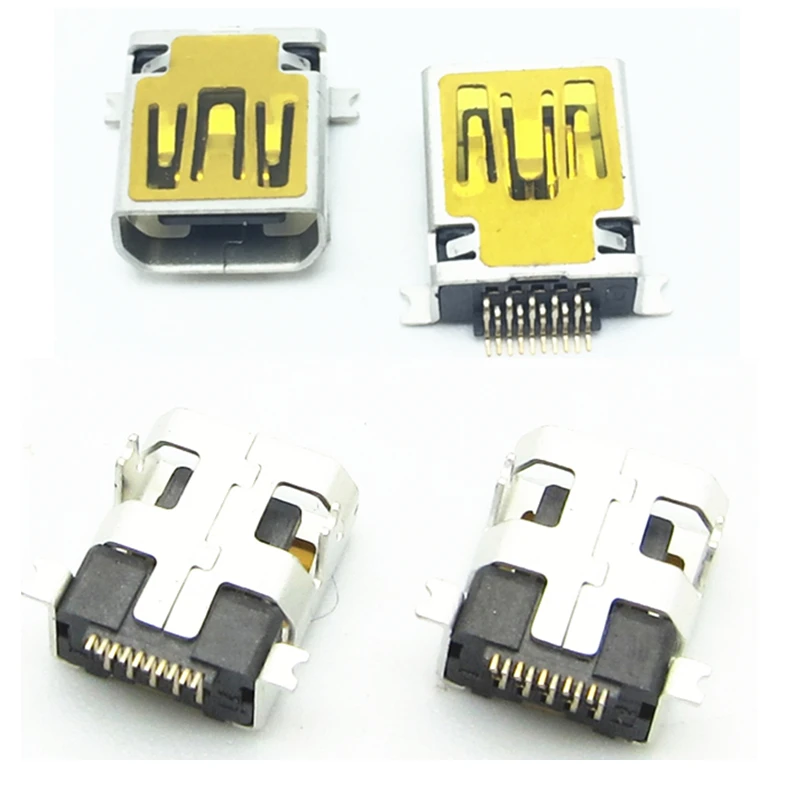 10Pcs/lot Mini USB connector SMD/DIP USB Data interface 10PIN 10 needle ...