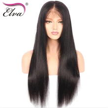 Elva Hair 180% Density 360 Lace Frontal Wigs Pre Plucked With Baby Hair 10″-22″ Natural Color Brazilian Remy Hair Straight Wigs