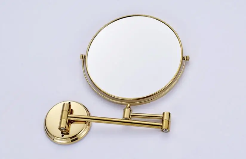 Bathroom Mirror Wall Mounted 8 inch Brass 3X/1X Magnifying Mirror Folding Rose gold/Gold Makeup Mirror Cosmetic Mirror Lady Gift