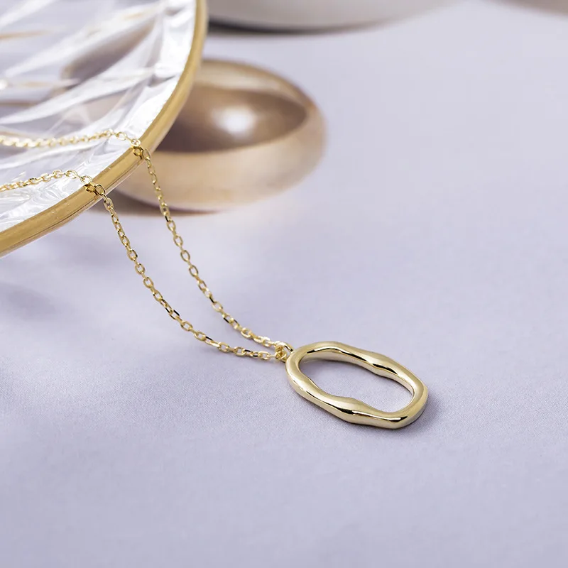 Irregular circle necklace woman 100% 925 Sterling silver nacklace Jewellery Clavicle chain pendant charms gift man necklace