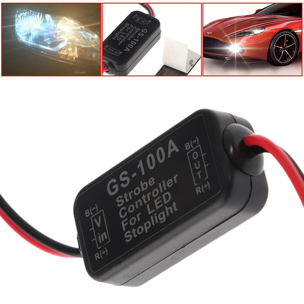 

Newest Flashing LED Back Rear Brake Tail Stop Light Strobe Flasher Module Controller Box For Car Vehicle Lamp 12-24V Accessory