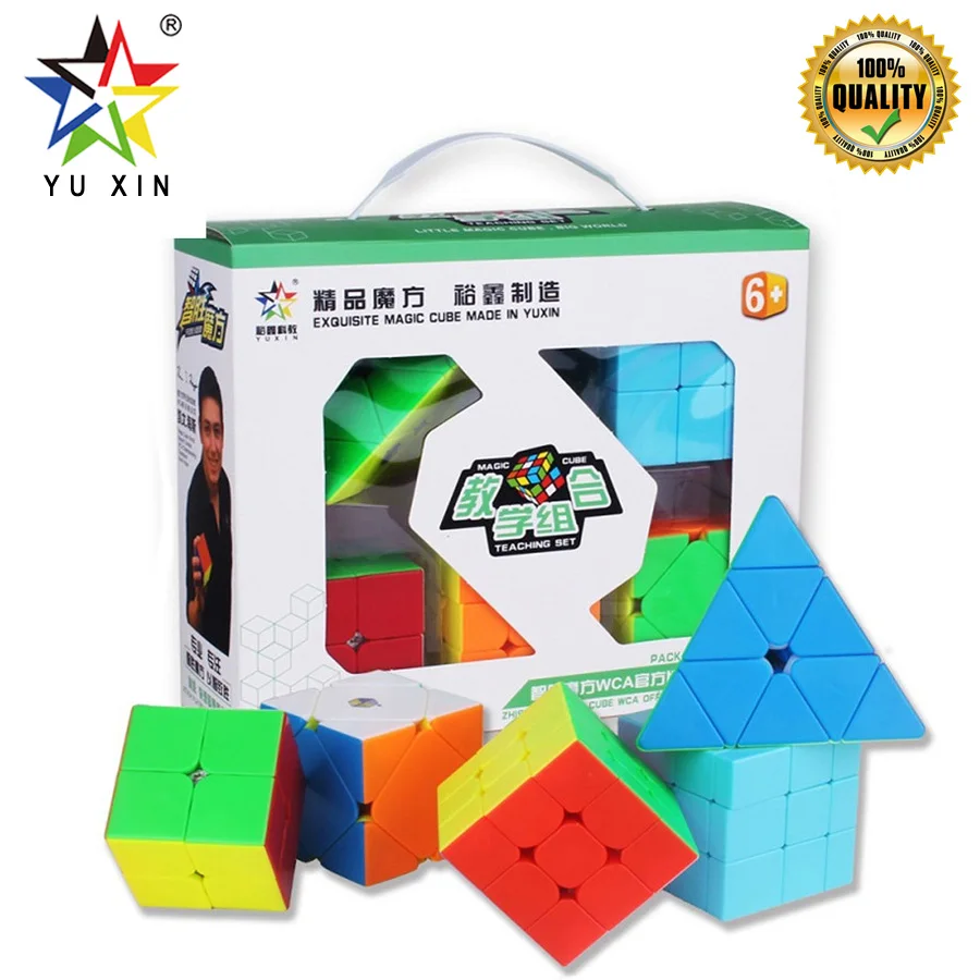 

2019 YUXIN Magic Cube Set PYRAMID SKEW Mirror 2x2x2 3x3x3 Speed Cube Puzzle Professional 5pcs Toys For Children Educational Toys