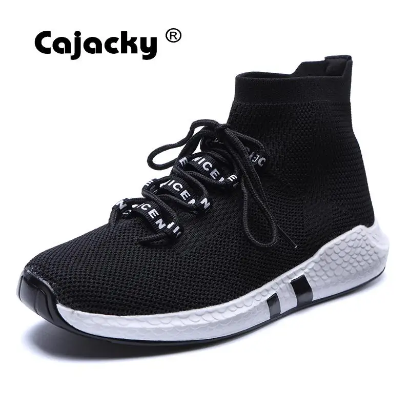 

Cajacky Autumn Men Casual Shoes High Top Men Fashion Sneakers Lace Up Sock Shoes Ankle Casual Shoes Male Zapatos Outdoor Flats