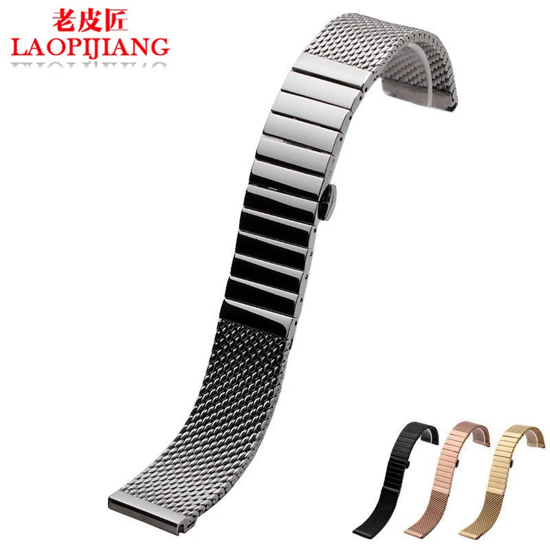 

Milanese mesh belt 18mm 20mm 22mm 24mm Quality stainless steel watchband bracelet Fit iwc PORTUGIESER series watch for men strap