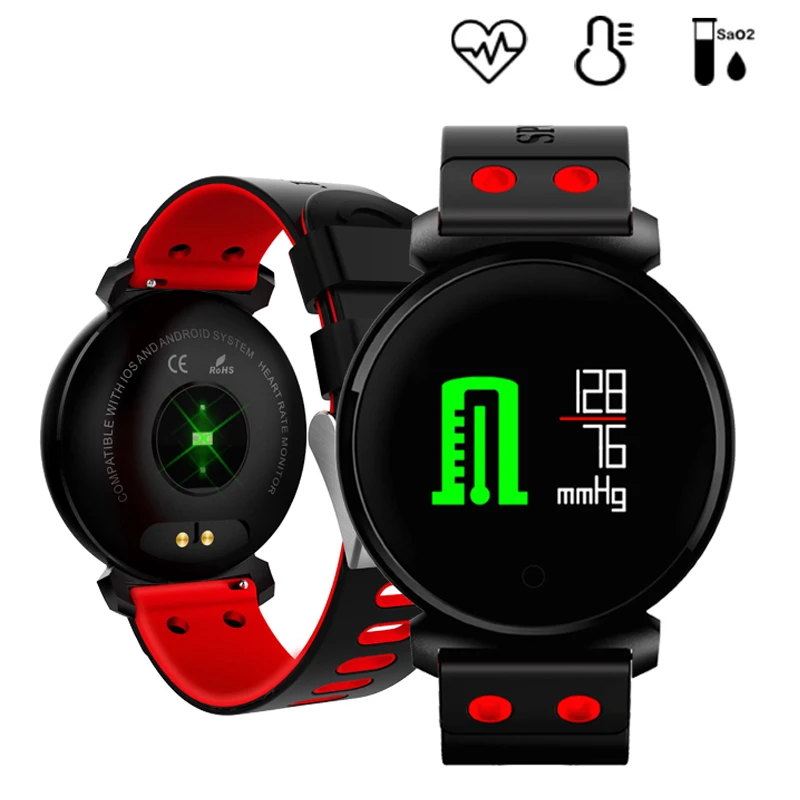 smartwatch with blood pressure oxygen heart rate & sleep quality monitor