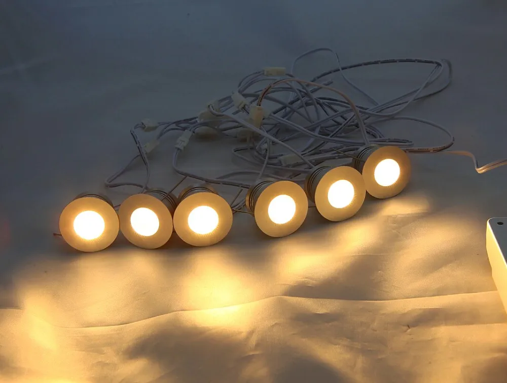 6pcs/lot 1W Mini LED downlight round ceiling spot lights 110V 220V Recessed Aluminum lamp with 9 key remote controller | Освещение