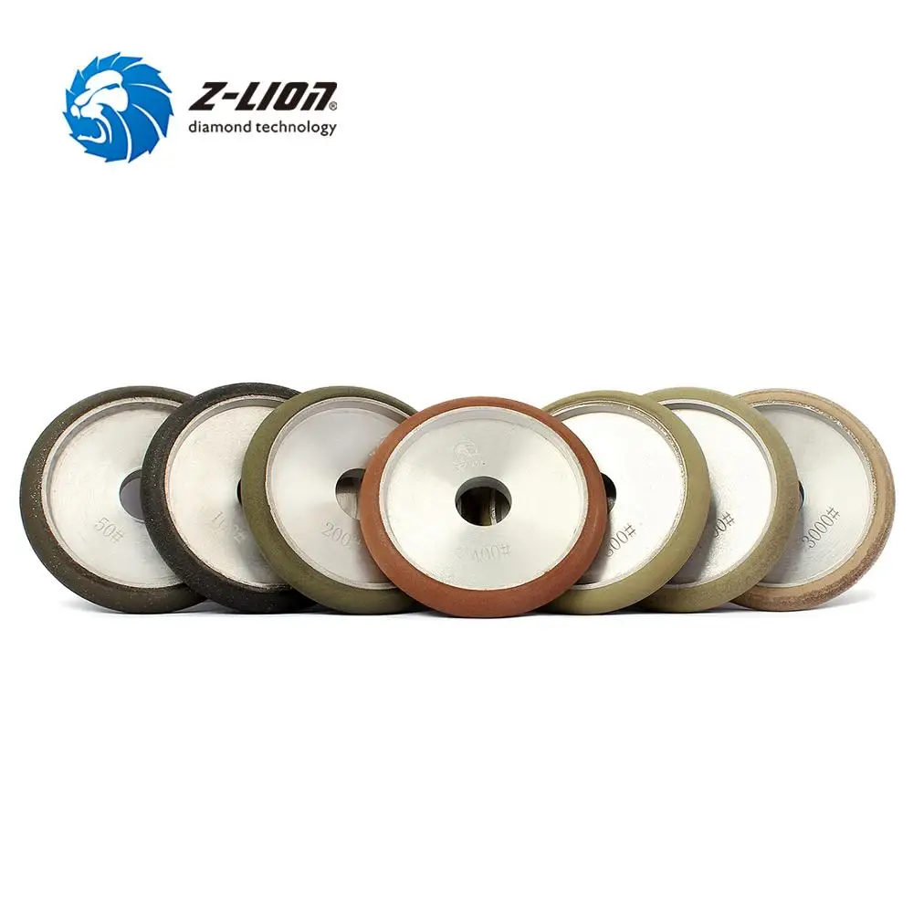 

Z-LION 7pcs/Set 4" Diamond Fluting Wheels Resin Wet Polishing For Granite Marble Stone Grooving & Grinding Size R7 Grit 50-3000