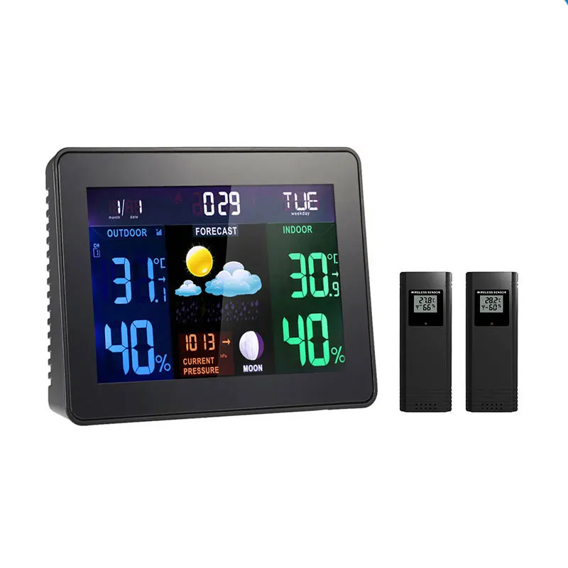 Wifi Wireless Weather Station Indoor Outdoor Temperature Humidity Weather Meter Hygrometer Thermometer Weather Forecast LCD