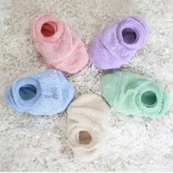 Летние для маленьких девочек одноцветное Цвет выдалбливают Носки для девочек мягкие дышащие детские короткие носки для новорожденных P1