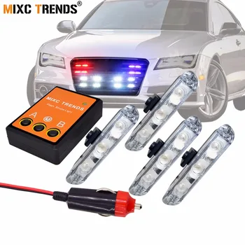 

Amber Strobe Light LED Police Red Blue Emergency Grill Warning Light 12V Car Motorcycle Fireman Ambulance Flasher LED Flashlight