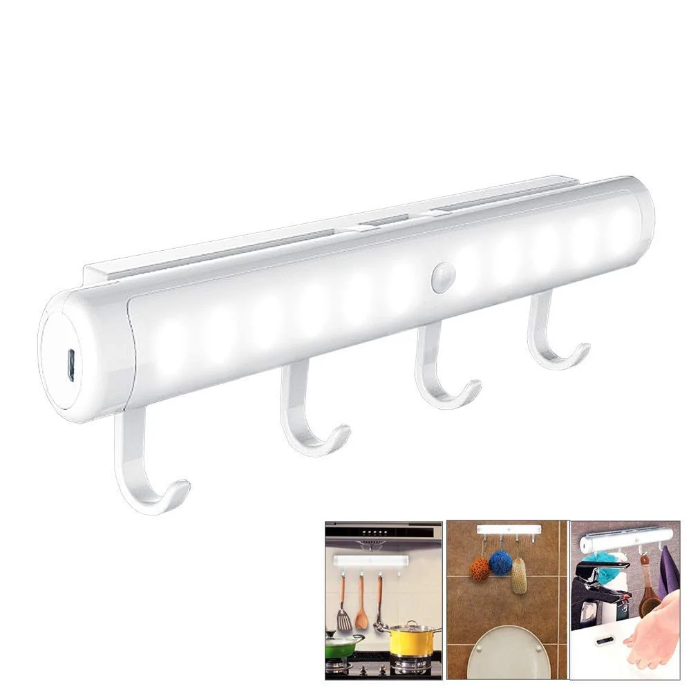 

LED Under Cabinet Light Portable 12 LED Flashlight Night Light with Adhesive Hooks Motion Sensor Closet Lights Night Lights Bar