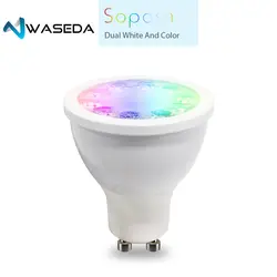 WASEDA ZIGBEE RGB/CCT белый 5 Вт лампа RGBW/CW 2700-6500 к Светодиодный прожектор AC100-240V zigbee zll работа с alexa pulсветодиодный