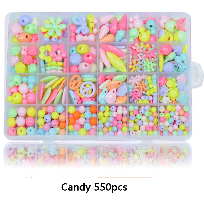 550 700 шт. DIY Красочные акриловые бусины для девочек игрушка головоломка ювелирное