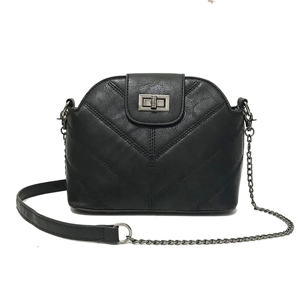 

Maison Fabre 2019 Fashion Women Wild Shell Bag Casual Solid Hasp PU Leather Atmosphere Clutch Bag Chain Shoulder Bag Ja24